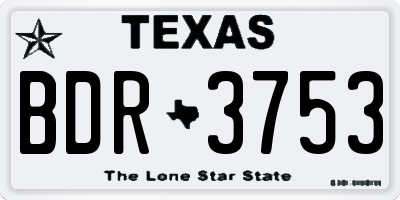 TX license plate BDR3753