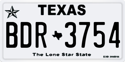 TX license plate BDR3754