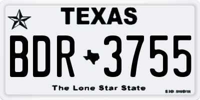 TX license plate BDR3755