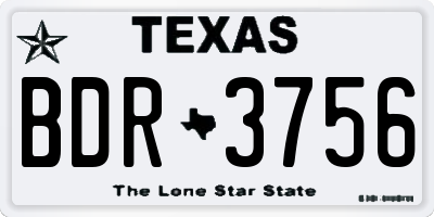 TX license plate BDR3756