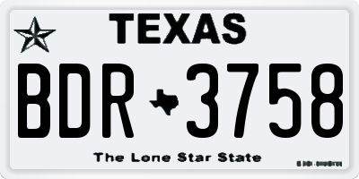TX license plate BDR3758