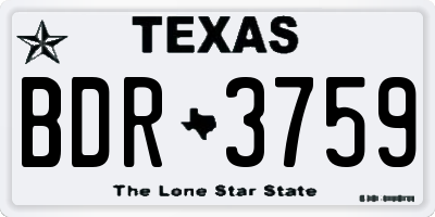 TX license plate BDR3759