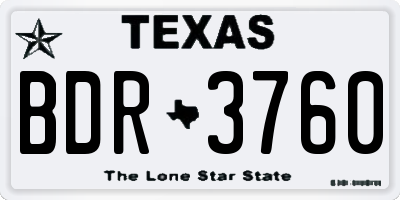 TX license plate BDR3760