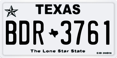 TX license plate BDR3761