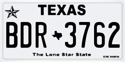 TX license plate BDR3762