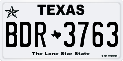 TX license plate BDR3763