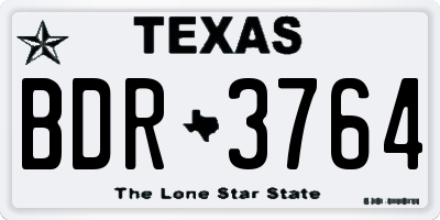 TX license plate BDR3764