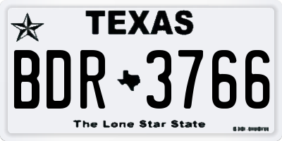 TX license plate BDR3766