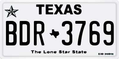 TX license plate BDR3769