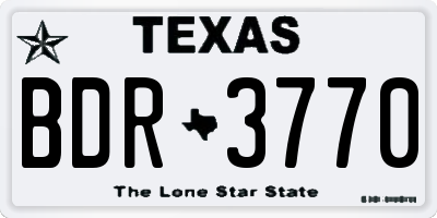 TX license plate BDR3770