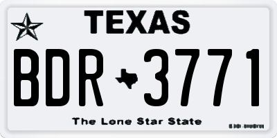 TX license plate BDR3771