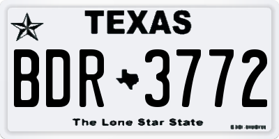 TX license plate BDR3772