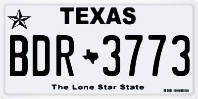 TX license plate BDR3773