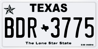 TX license plate BDR3775