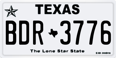TX license plate BDR3776