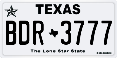 TX license plate BDR3777