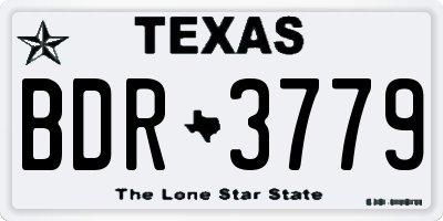 TX license plate BDR3779