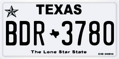 TX license plate BDR3780