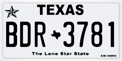 TX license plate BDR3781