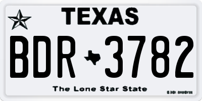TX license plate BDR3782