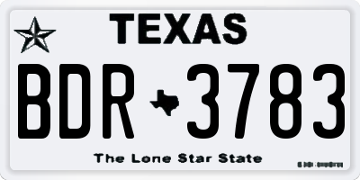 TX license plate BDR3783