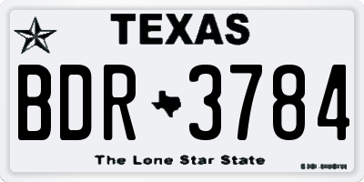 TX license plate BDR3784