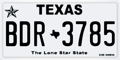TX license plate BDR3785