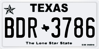 TX license plate BDR3786