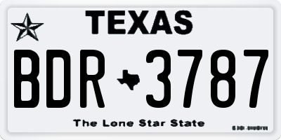 TX license plate BDR3787