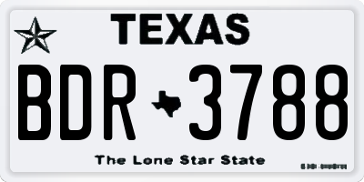 TX license plate BDR3788