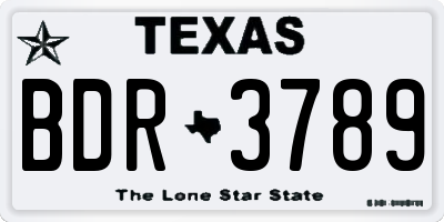 TX license plate BDR3789