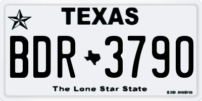 TX license plate BDR3790