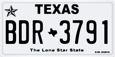TX license plate BDR3791