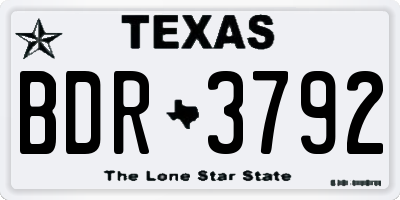 TX license plate BDR3792