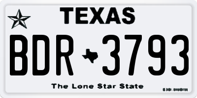 TX license plate BDR3793
