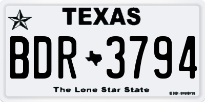 TX license plate BDR3794