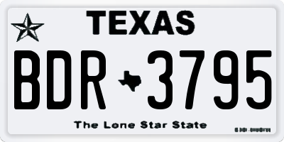 TX license plate BDR3795
