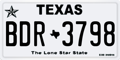 TX license plate BDR3798