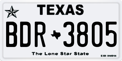 TX license plate BDR3805