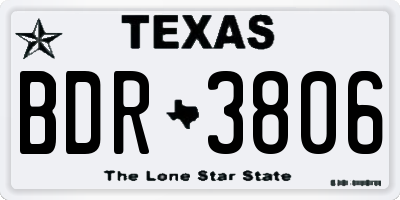 TX license plate BDR3806