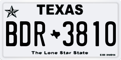 TX license plate BDR3810
