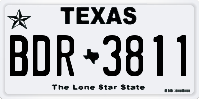 TX license plate BDR3811