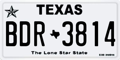 TX license plate BDR3814