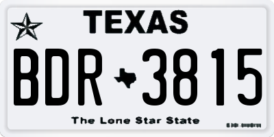 TX license plate BDR3815