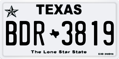 TX license plate BDR3819