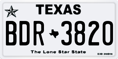 TX license plate BDR3820