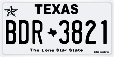TX license plate BDR3821