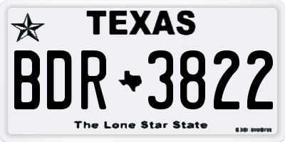 TX license plate BDR3822