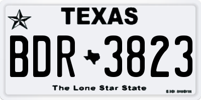 TX license plate BDR3823