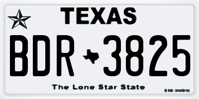 TX license plate BDR3825